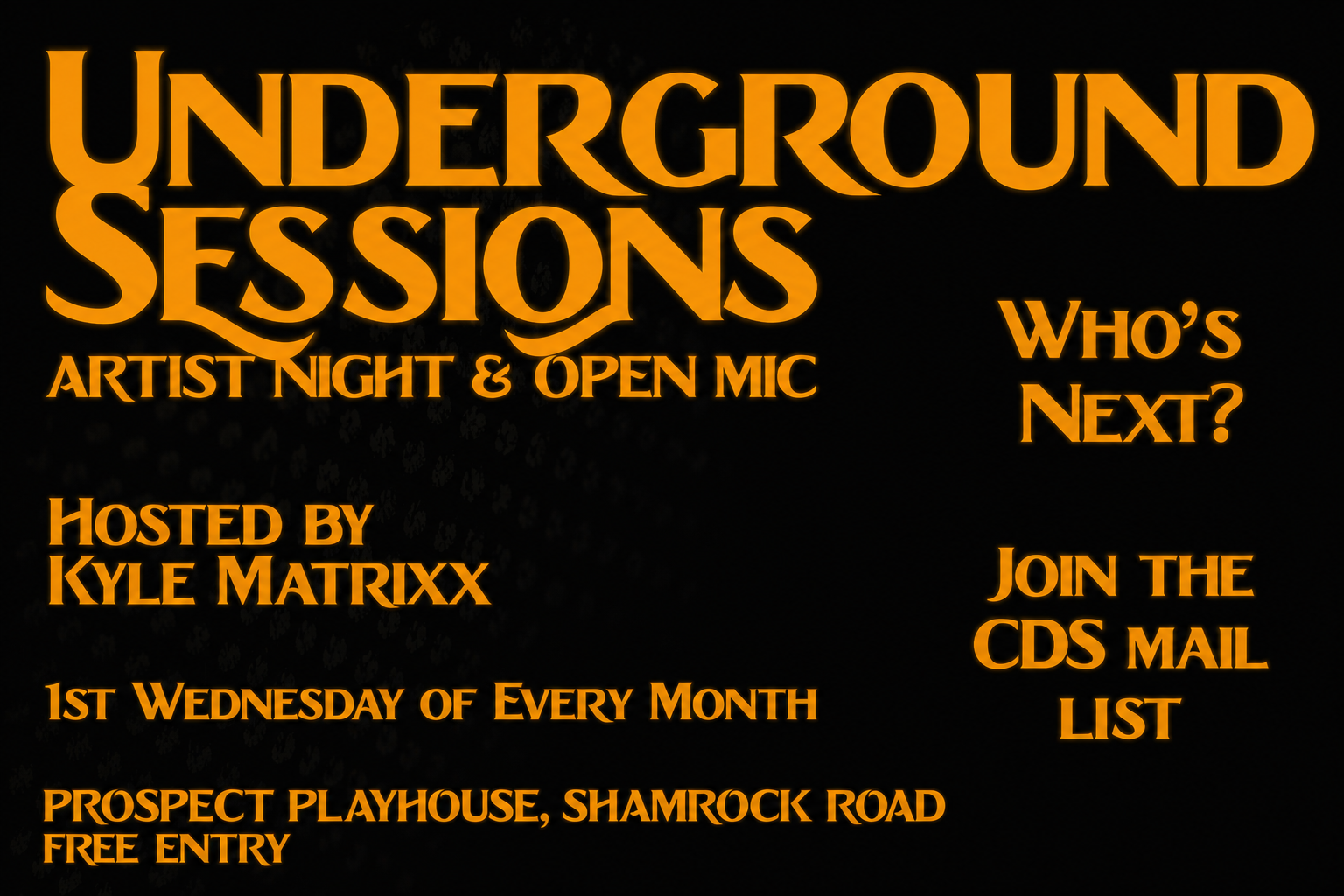 Underground Sessions Artist Night & Open Mic